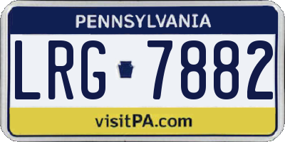 PA license plate LRG7882