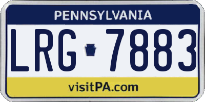 PA license plate LRG7883