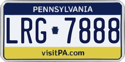 PA license plate LRG7888