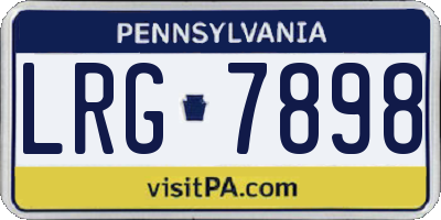 PA license plate LRG7898