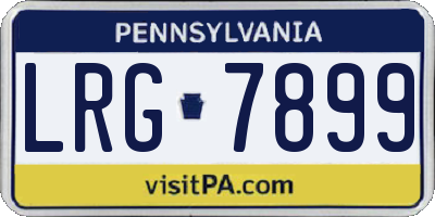PA license plate LRG7899