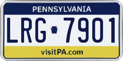 PA license plate LRG7901