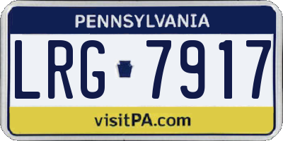 PA license plate LRG7917