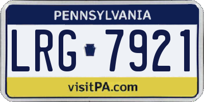 PA license plate LRG7921