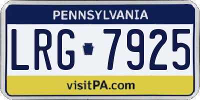 PA license plate LRG7925