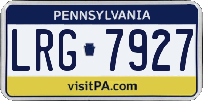 PA license plate LRG7927