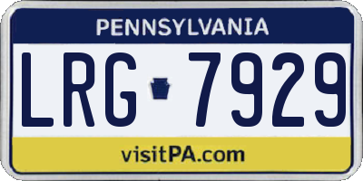 PA license plate LRG7929