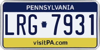 PA license plate LRG7931