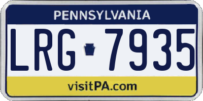 PA license plate LRG7935