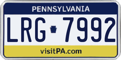 PA license plate LRG7992