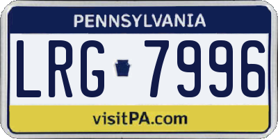 PA license plate LRG7996