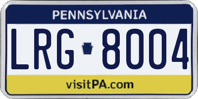 PA license plate LRG8004