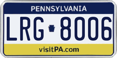 PA license plate LRG8006