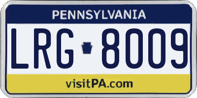 PA license plate LRG8009