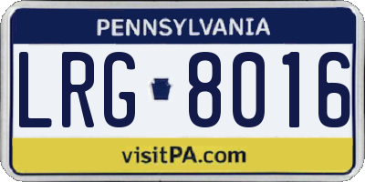 PA license plate LRG8016