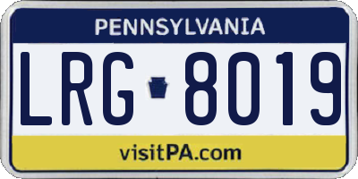 PA license plate LRG8019