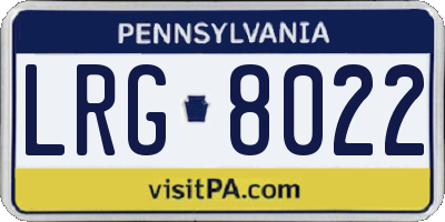 PA license plate LRG8022