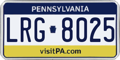 PA license plate LRG8025