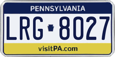 PA license plate LRG8027