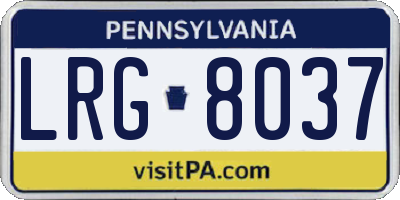 PA license plate LRG8037