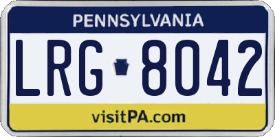 PA license plate LRG8042