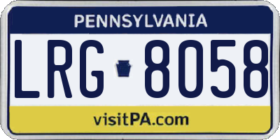 PA license plate LRG8058