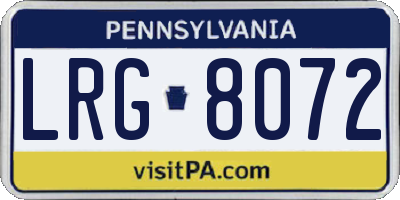 PA license plate LRG8072