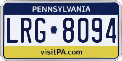 PA license plate LRG8094