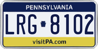 PA license plate LRG8102