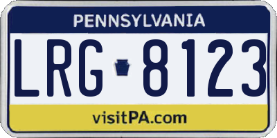 PA license plate LRG8123