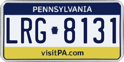 PA license plate LRG8131