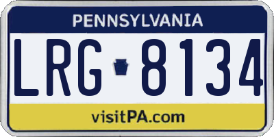 PA license plate LRG8134