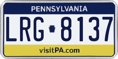PA license plate LRG8137