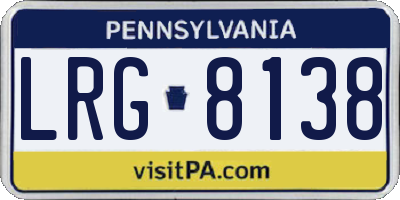 PA license plate LRG8138