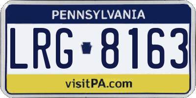 PA license plate LRG8163