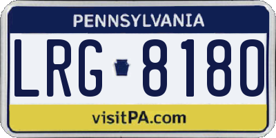 PA license plate LRG8180