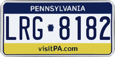 PA license plate LRG8182