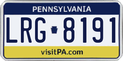PA license plate LRG8191