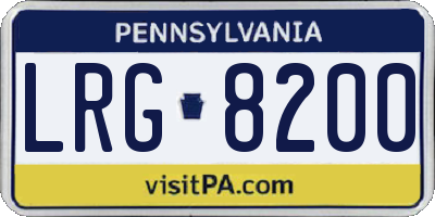 PA license plate LRG8200