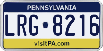 PA license plate LRG8216
