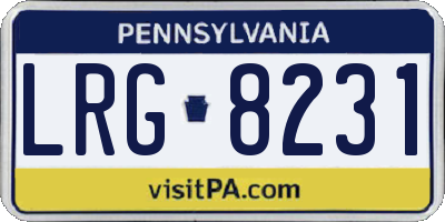 PA license plate LRG8231