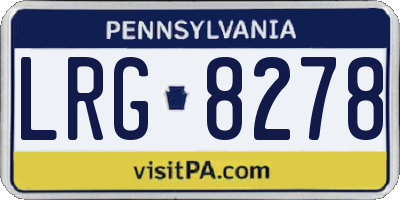PA license plate LRG8278