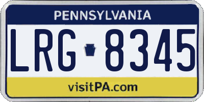PA license plate LRG8345