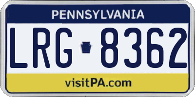 PA license plate LRG8362