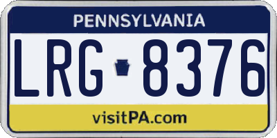 PA license plate LRG8376