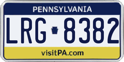 PA license plate LRG8382
