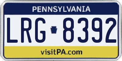 PA license plate LRG8392