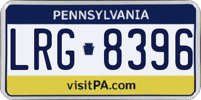 PA license plate LRG8396