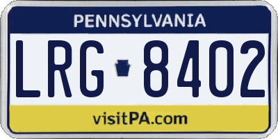 PA license plate LRG8402