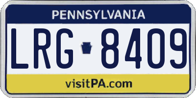 PA license plate LRG8409